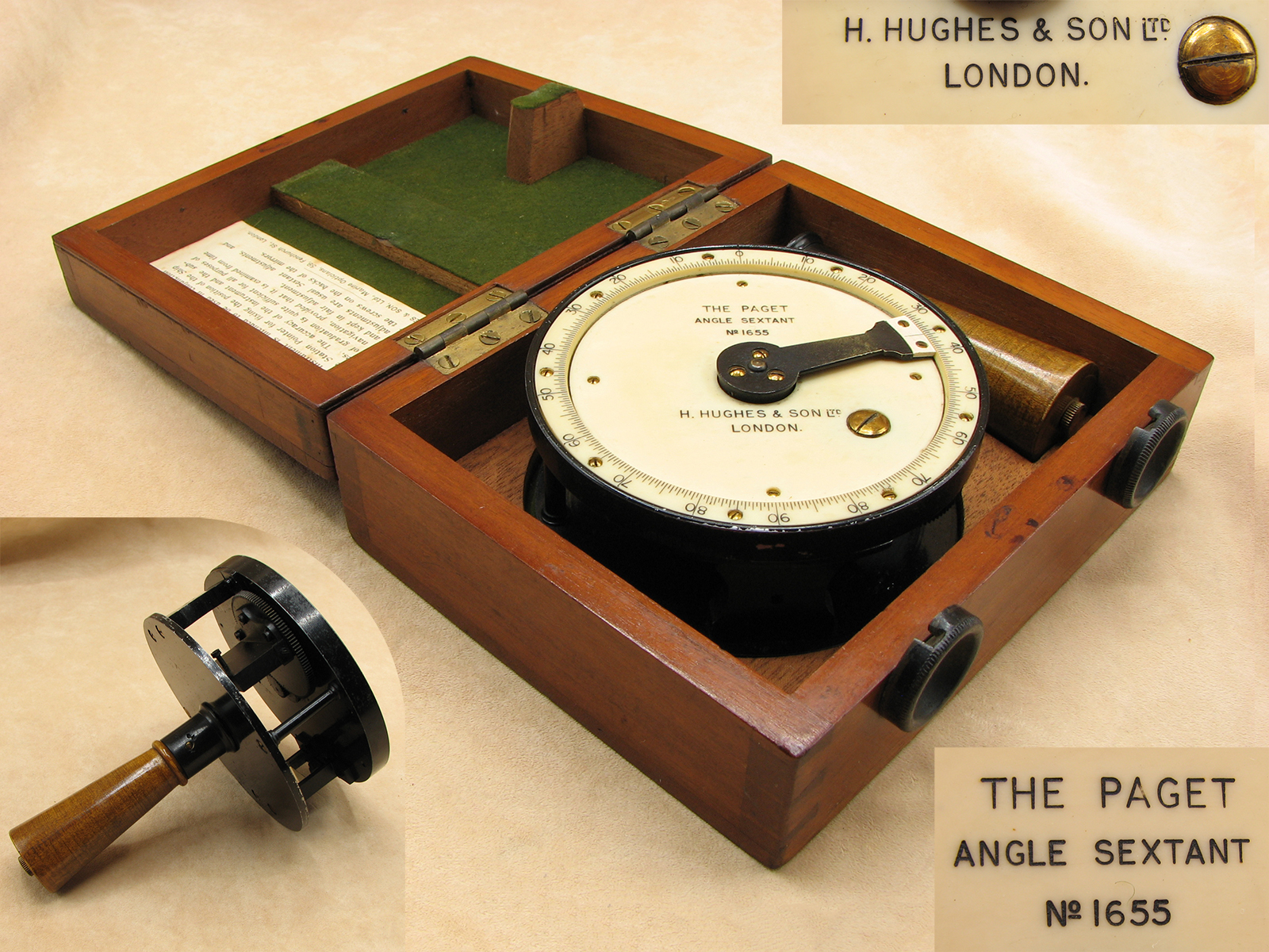 Henry Hughes & Son 'The Paget' angle sextant with case
